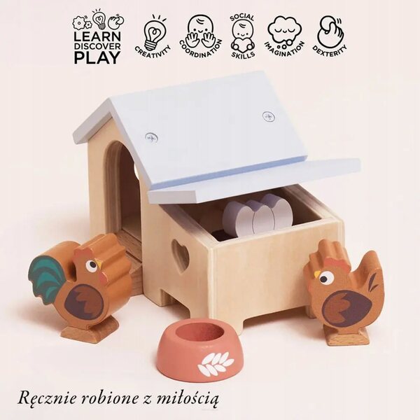 Le Toy Van Hühnerstall aus Holz – Möbelset für ein Puppenhaus für Kinder ab 3 Jahren