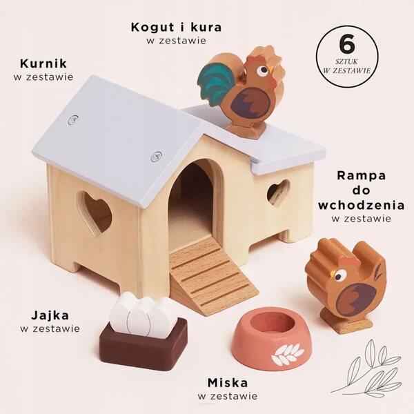 Le Toy Van Hühnerstall aus Holz – Möbelset für ein Puppenhaus für Kinder ab 3 Jahren