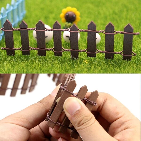 Mini Recinzione in Legno 90x5 cm per Giardino, Decorazioni e Modellismo