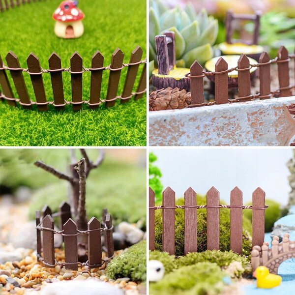 Mini Recinzione in Legno 90x5 cm per Giardino, Decorazioni e Modellismo