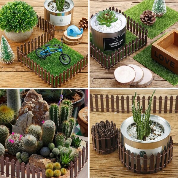 Mini Recinzione in Legno 90x5 cm per Giardino, Decorazioni e Modellismo