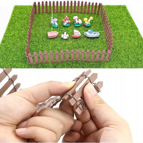 Mini Recinzione in Legno 90x5 cm per Giardino, Decorazioni e Modellismo