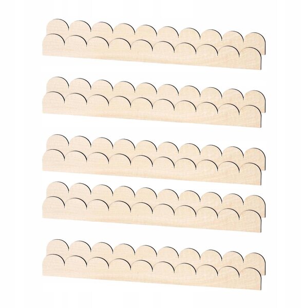10x Fächerförmige Holzdekorleisten 40x4x0,3 cm zum Selbermachen