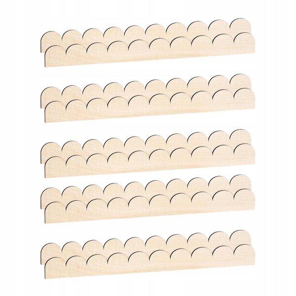 10x Fächerförmige Holzdekorleisten 40x4x0,3 cm zum Selbermachen