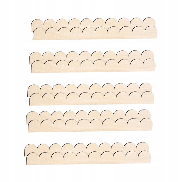 10x Fächerförmige Holzdekorleisten 40x4x0,3 cm zum Selbermachen