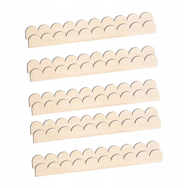 10x Fächerförmige Holzdekorleisten 40x4x0,3 cm zum Selbermachen