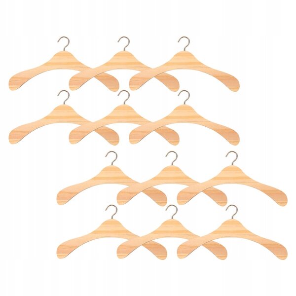 Set 12 Mini Appendini in Legno per Abiti di Bambole, Organizza il Guardaroba