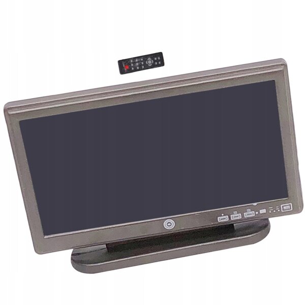 Mini TV in plastica nera per casa delle bambole con telecomando in scala