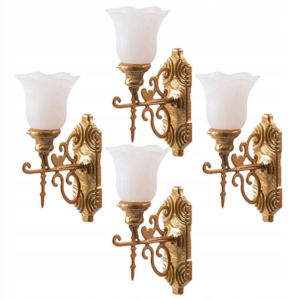 Lot de 4 mini appliques dorées pour maisons de poupées 1:87