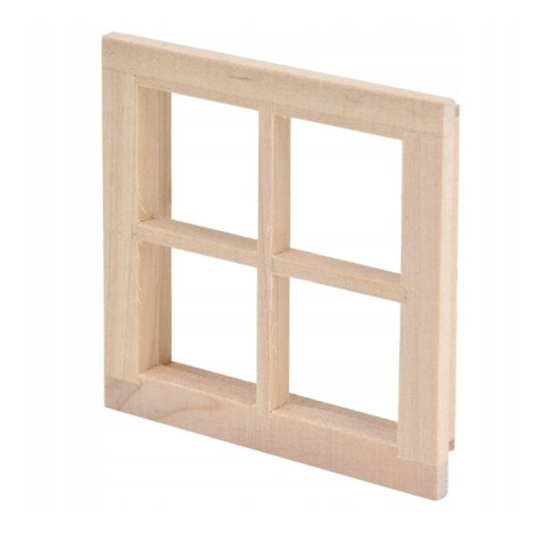 Miniatur-Holzfenster 7x7 cm für Puppenhaus im Maßstab 1:12