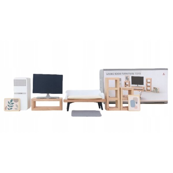 Holzmöbel-Set für Puppenhaus – farbenfrohes und hochwertiges Wohnzimmer