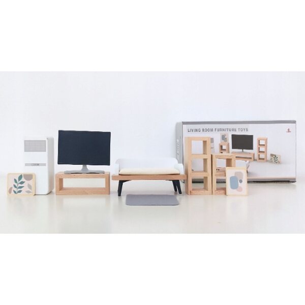 Holzmöbel-Set für Puppenhaus – farbenfrohes und hochwertiges Wohnzimmer