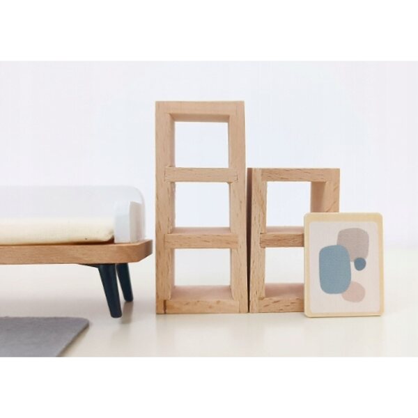 Holzmöbel-Set für Puppenhaus – farbenfrohes und hochwertiges Wohnzimmer