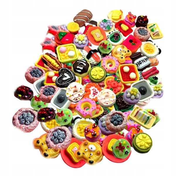 Set 100 Miniature di Cibo in Resina Realistica per Giochi e Decorazioni DIY