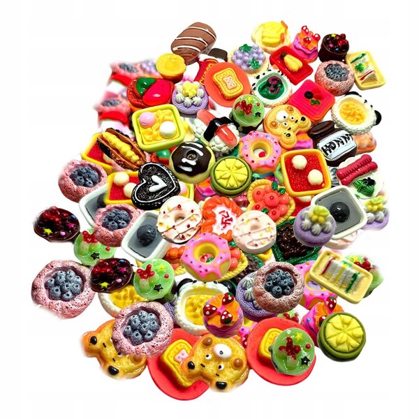 Set 100 Miniature di Cibo in Resina Realistica per Giochi e Decorazioni DIY