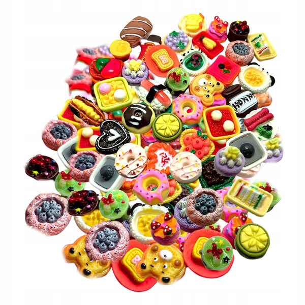 Set 100 Miniature di Cibo in Resina Realistica per Giochi e Decorazioni DIY