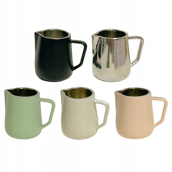Set di 5 mini brocche per latte colorate e resistenti per case delle bambole