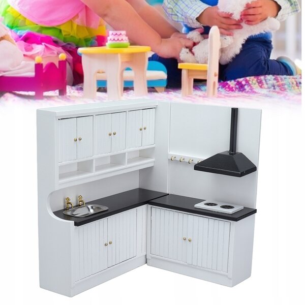 Mobili in legno per cucine di bambole, set miniatura 1:12, accessori per giochi