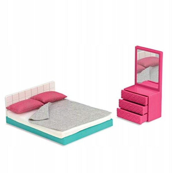 Lori LO37071Z Haus und Zubehör für Mini-Spielset mit Puppe für Kinder ab 7 Jahren