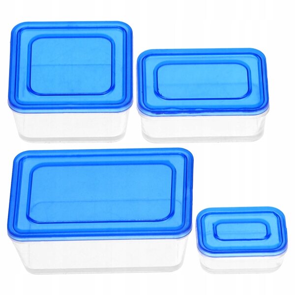 Lot de 4 mini boîtes à lunch jouets bleues en ABS, miniatures réalistes pour enfants