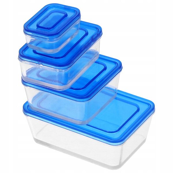 Lot de 4 mini boîtes à lunch jouets bleues en ABS, miniatures réalistes pour enfants