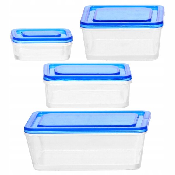 Lot de 4 mini boîtes à lunch jouets bleues en ABS, miniatures réalistes pour enfants