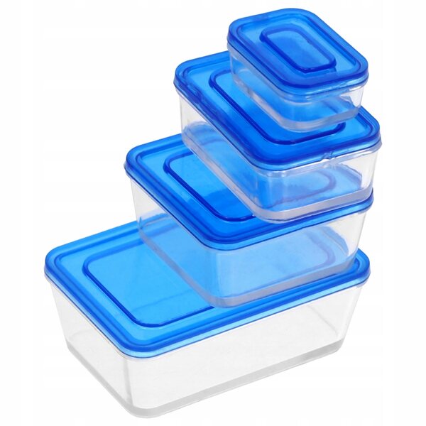 Lot de 4 mini boîtes à lunch jouets bleues en ABS, miniatures réalistes pour enfants