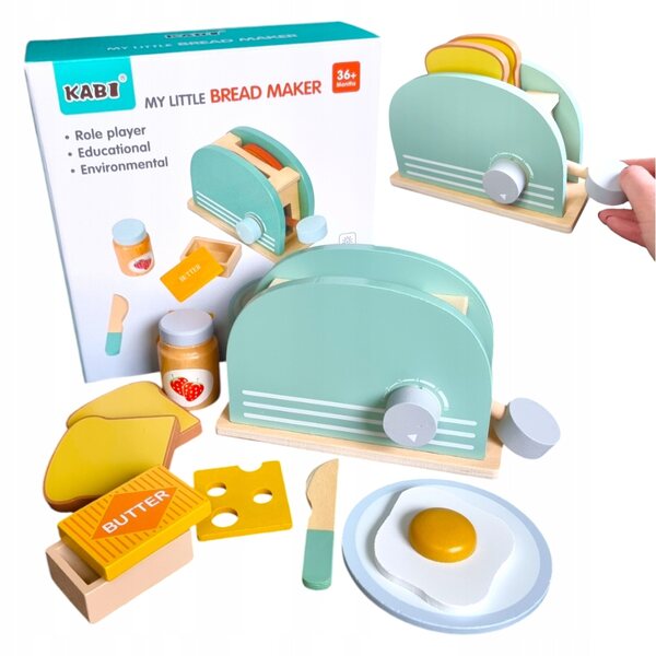 Holzküchenset für Kinder mit Toaster, lehrreichem und sicherem Spiel