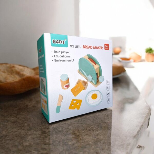 Holzküchenset für Kinder mit Toaster, lehrreichem und sicherem Spiel