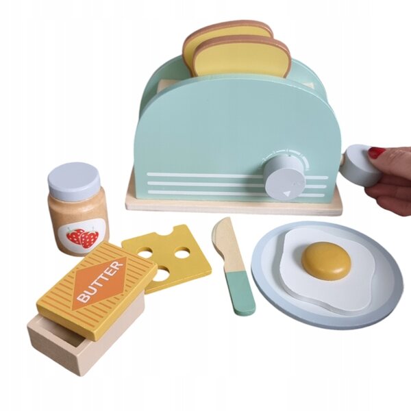 Holzküchenset für Kinder mit Toaster, lehrreichem und sicherem Spiel