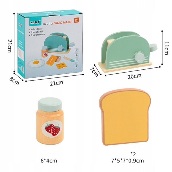 Holzküchenset für Kinder mit Toaster, lehrreichem und sicherem Spiel