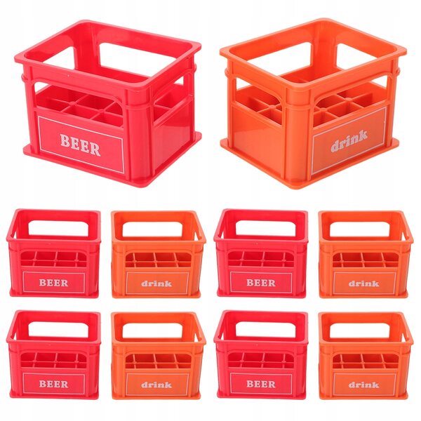 Set 10 Mini Ceste Leggere per Birra per Case delle Bambole e Micro Ambienti