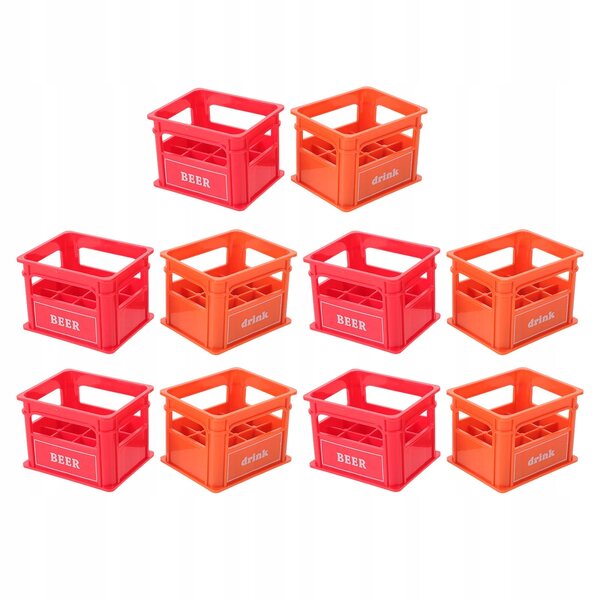 Set 10 Mini Ceste Leggere per Birra per Case delle Bambole e Micro Ambienti