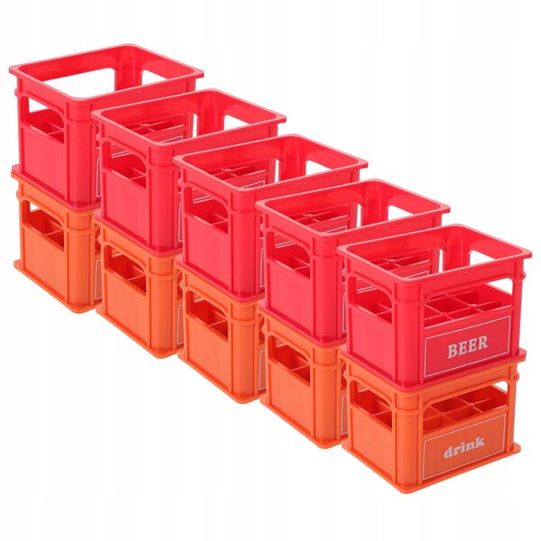 Set 10 Mini Ceste Leggere per Birra per Case delle Bambole e Micro Ambienti