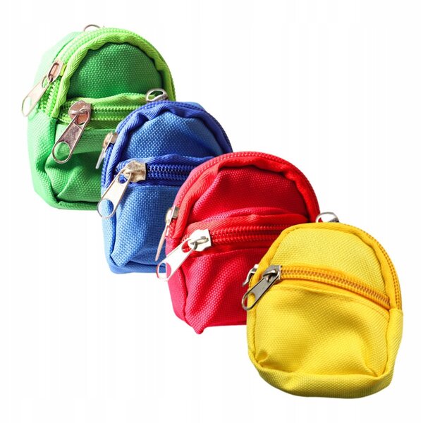 Set 4 Mini Zainetti in Tessuto per Case delle Bambole e Decorazioni