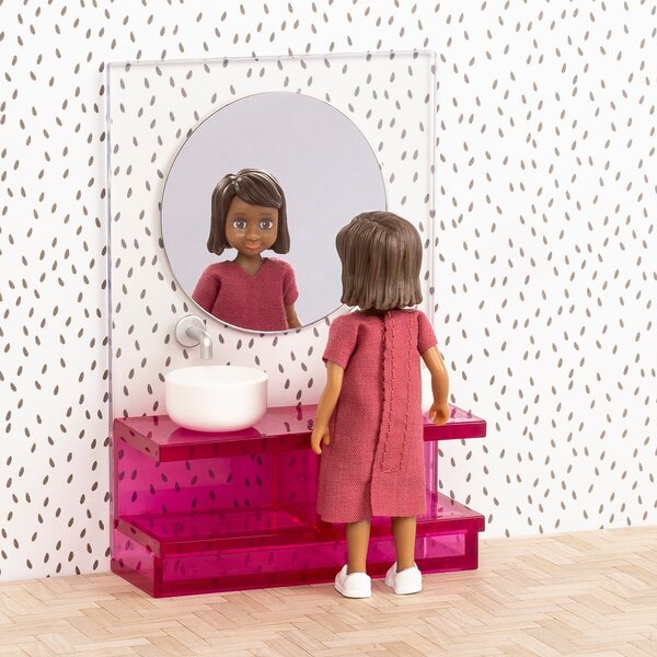 Lundby Puppenhaus-Badezimmermöbel-Set mit detailliertem Zubehör