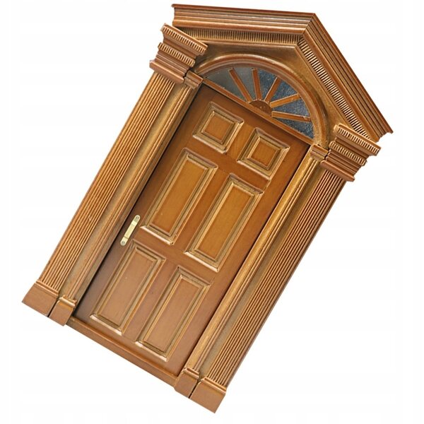 Miniature porte in legno naturale per casa delle bambole, 22,5x14 cm
