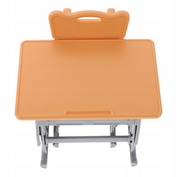 Set Mini Tavolo e Sedia in Plastica Arancione per Casa delle Bambole 1:12