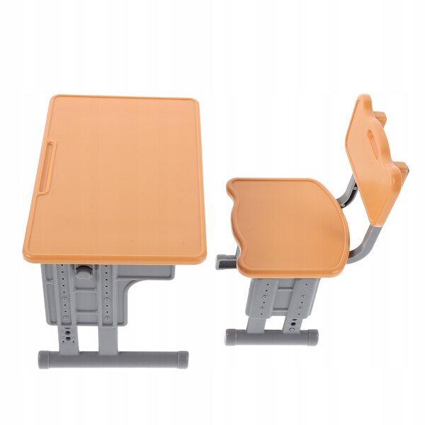 Set Mini Tavolo e Sedia in Plastica Arancione per Casa delle Bambole 1:12