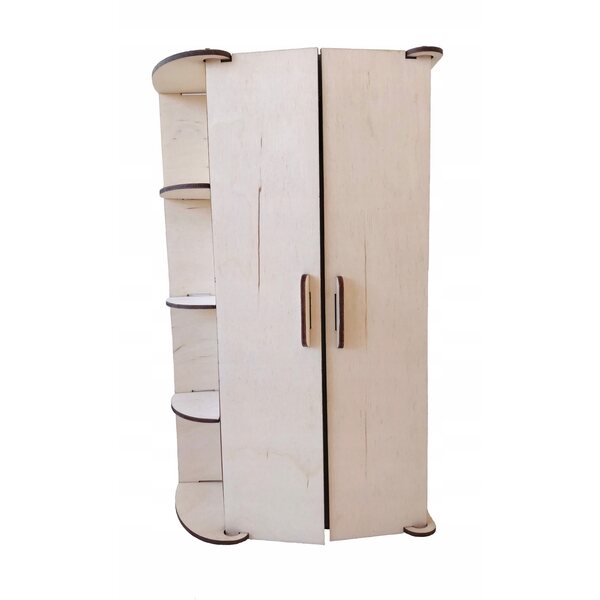 Holzmöbelset für 30-cm-Puppen mit Kleiderschrank und Kleiderbügel