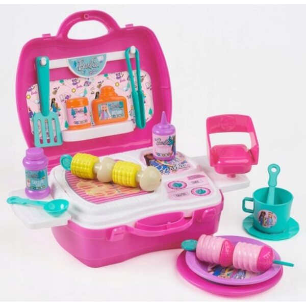 Set Picnic Barbie Glamping con Accessori Cucina e Valigetta 20 Pezzi