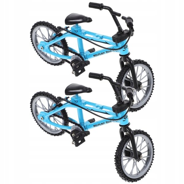 Set 2 Miniature Bici Decorative in Metallo Blu per Case delle Bambole