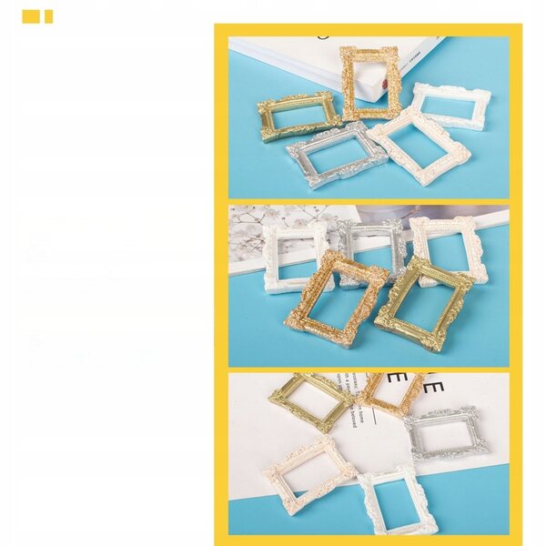 Set 5 Mini Cornici in Resina Naturale per Decorazioni di Case in Miniatura