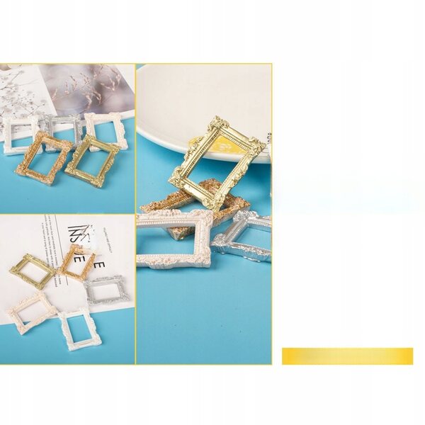 Set 5 Mini Cornici in Resina Naturale per Decorazioni di Case in Miniatura