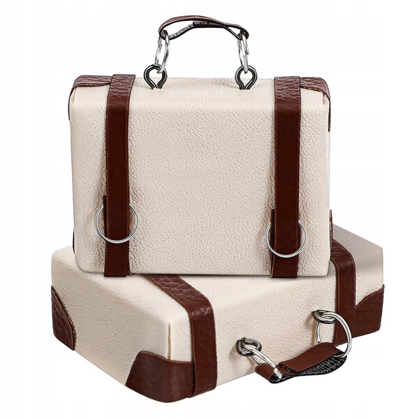 Mini valigie in PU per casa delle bambole, set da 2 accessori realistici
