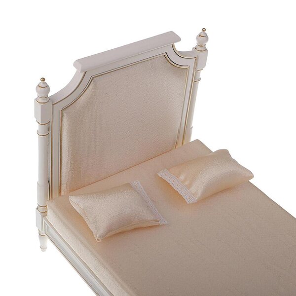 Miniatura Letto Doppio Bianco 1:6 per Bambole Blythe, Licca, Pullip