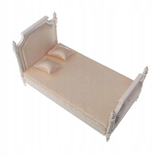 Miniatura Letto Doppio Bianco 1:6 per Bambole Blythe, Licca, Pullip