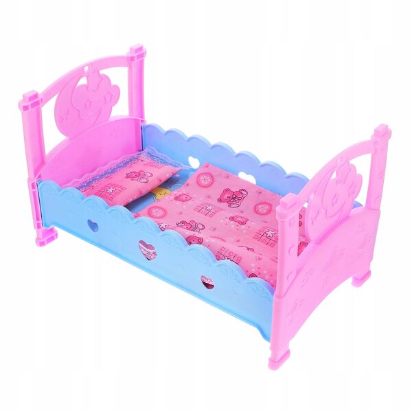Letto giocattolo per bambole in plastica modello miniatura per bambine