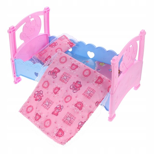 Letto giocattolo per bambole in plastica modello miniatura per bambine