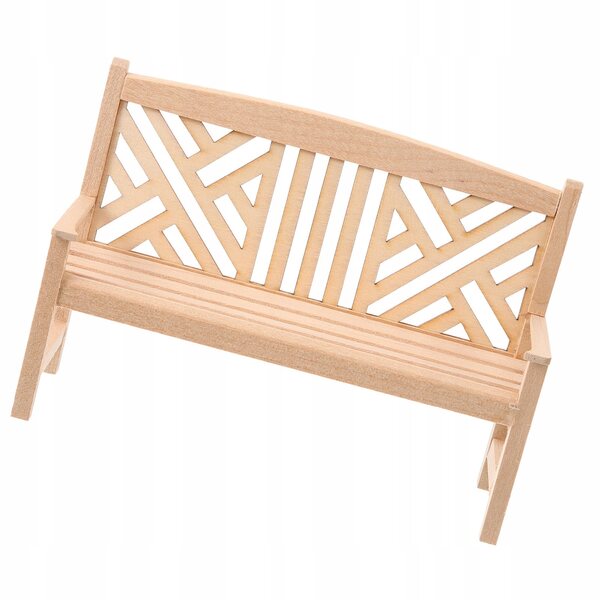 Mini panchina da giardino in legno vintage per case delle bambole e miniature